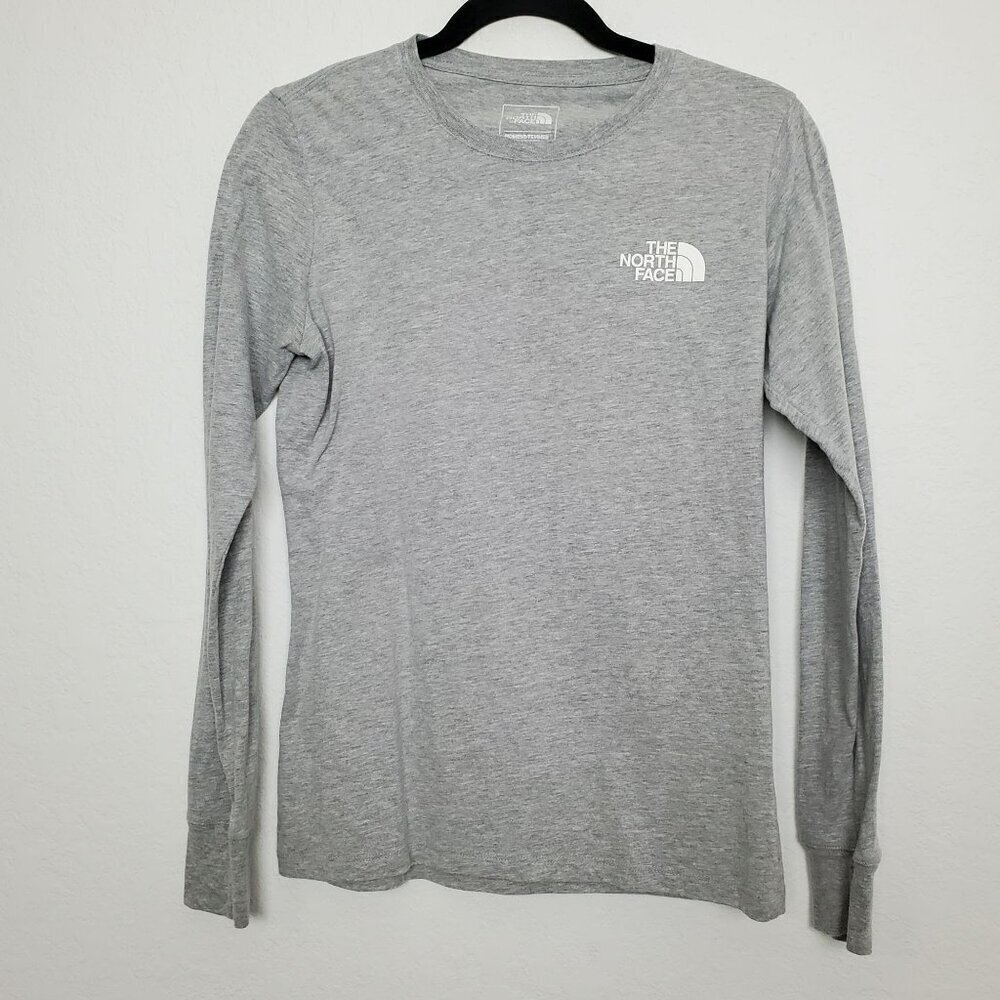 The North Face Womens Half Dome Long Sleeve T-Shirt Size S Standard Fit Gray